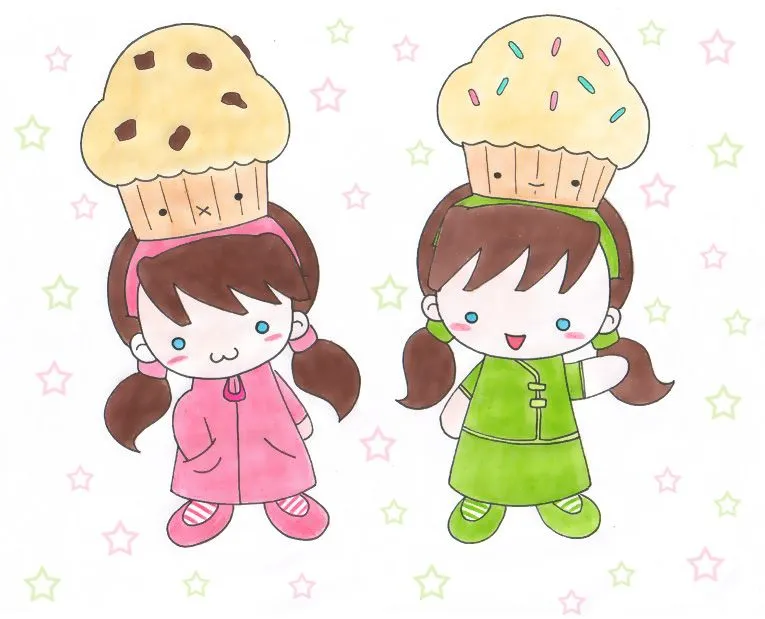 chibi muffin twins for contest by VioletLunchell on DeviantArt