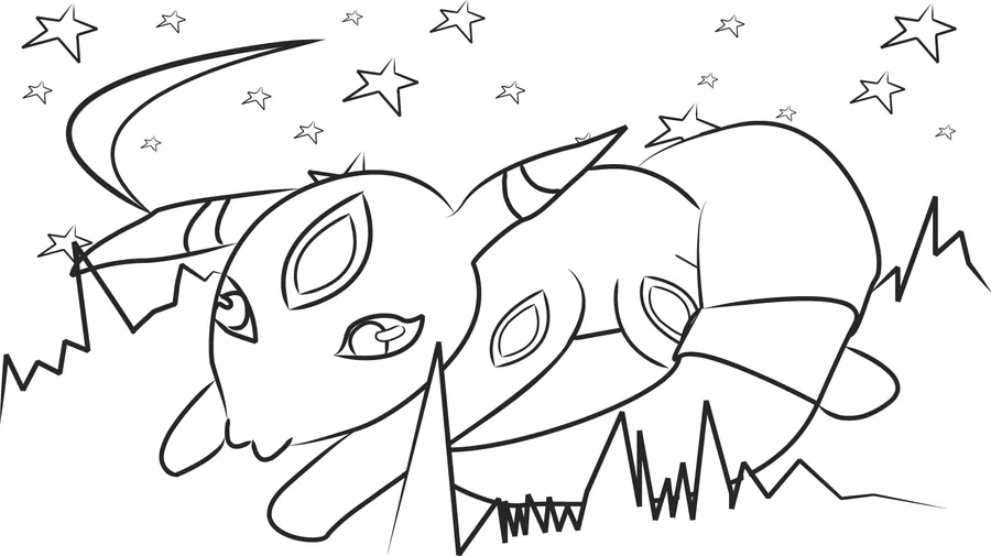 Chibi Umbreon Coloring Page by ~AkariMomo on deviantART