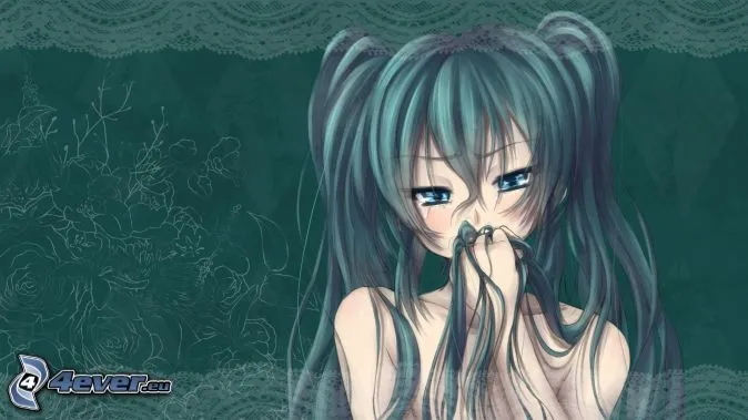 chica-anime,-chica-triste- ...