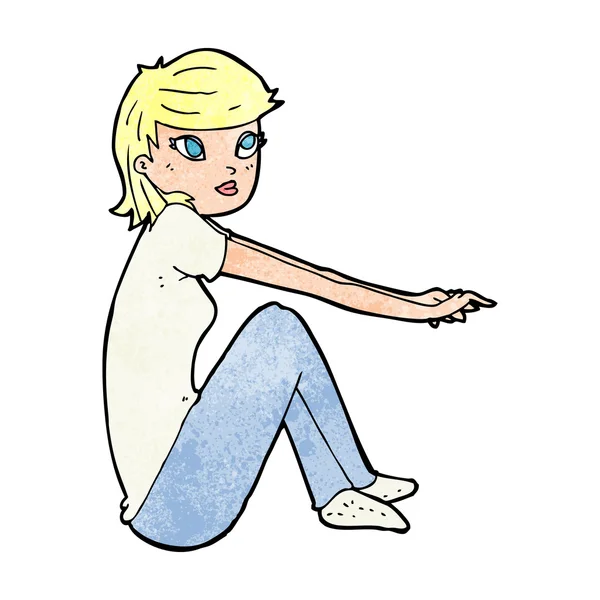 Chica bonita caricatura sentado — Vector stock © lineartestpilot ... Chica bonita caricatura sentado — Vector stock © lineartestpilot ...