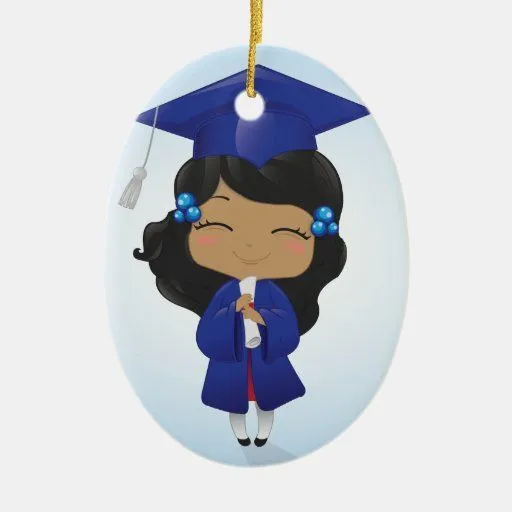 Chica de la graduación adorno navideño ovalado de cerámica | Zazzle Chica de la graduación adorno navideño ovalado de cerámica | Zazzle