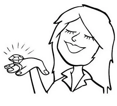 Chica mostrando anillo para colorear ~ 4 Dibujo Chica mostrando anillo para colorear ~ 4 Dibujo