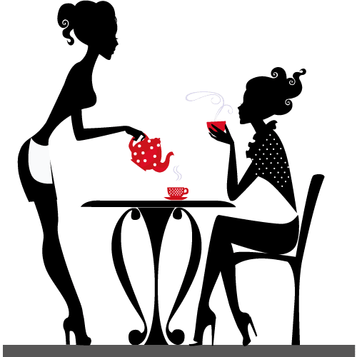 Chicas tomando café - Vector | Vector ClipArt