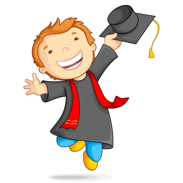 Chico en toga de graduación — Vector stock © stockshoppe #11503923