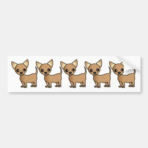 Chihuahua linda del dibujo animado pegatina para auto | Zazzle