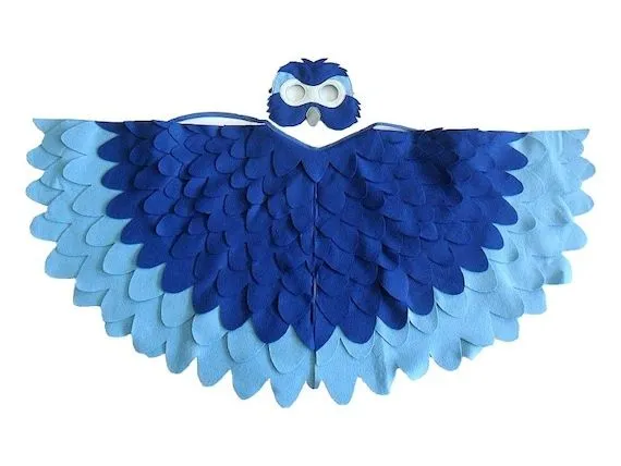Children Bird Costume Blue Macaw Arara Parrot Wings por BHBKidstyle