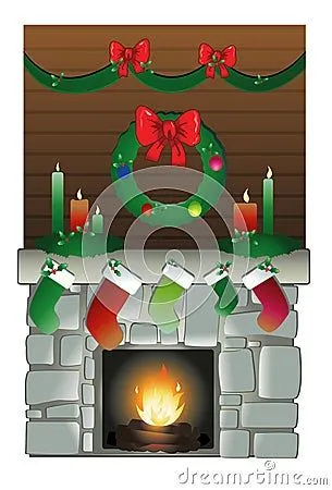 Chimenea en Navidad.