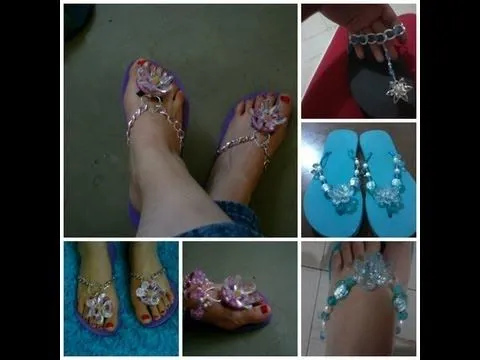 CHINELOS SANDALIAS CON JOYERIA PASO A PASO - YouTube CHINELOS SANDALIAS CON JOYERIA PASO A PASO - YouTube