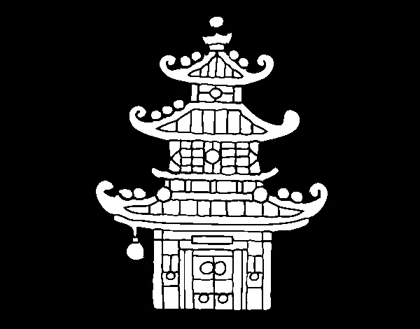 Chinese pagoda coloring page - Coloringcrew.com