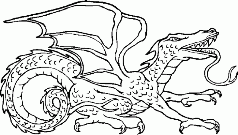 Dibujo de Dragón chino para colorear. Dibujos infantiles de Dragón ...