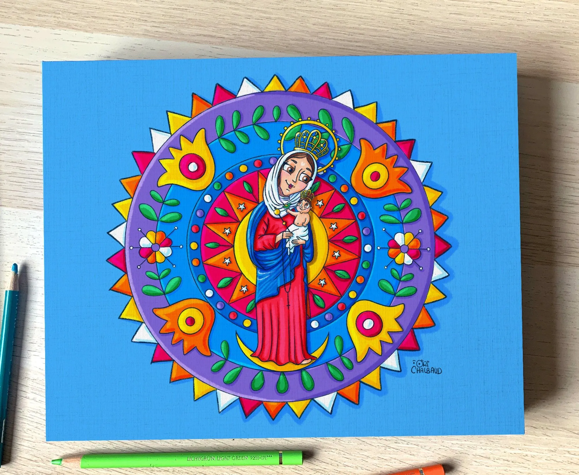 Chiquinquirá Virgin Illustration Art Canvas Gallery Wraps. - Etsy