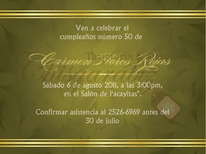 Chisgarábiz: Cumpleaños 50 años ó más