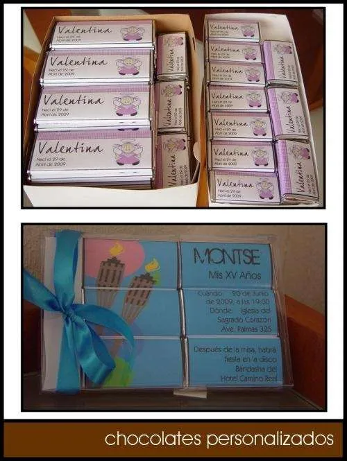 Chocolates personalizados: recuerdos, invitaciones, regalos ...
