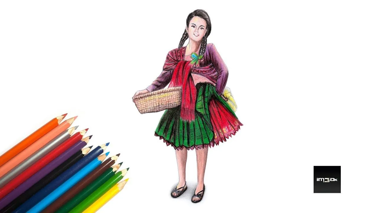 Chola Cuencana | Colored pencil drawing time lapse - YouTube Chola Cuencana | Colored pencil drawing time lapse - YouTube