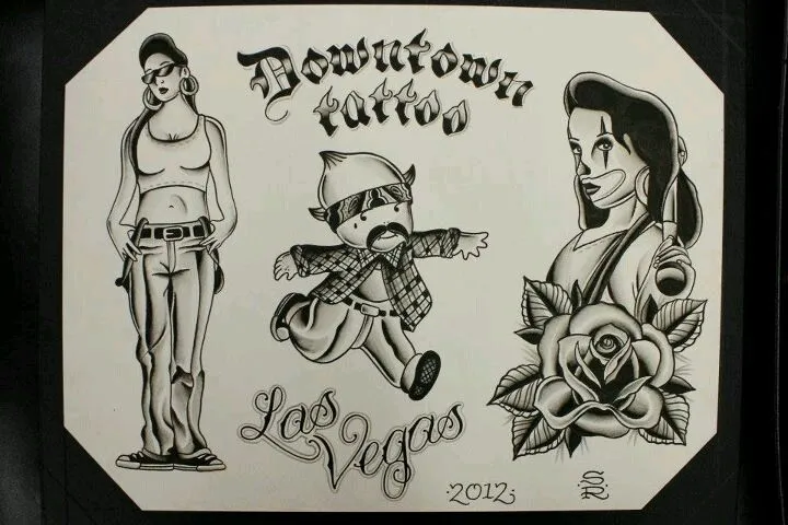 Cholo Tattoo Flash by Steve Rieck Las Vegas | Art by Steve Rieck ... Cholo Tattoo Flash by Steve Rieck Las Vegas | Art by Steve Rieck ...
