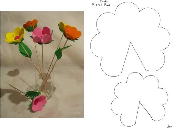 Las chorradikas de Laury: Flor de goma eva o fieltro Las chorradikas de Laury: Flor de goma eva o fieltro