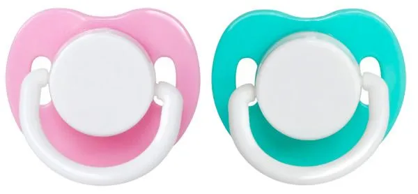 Chupetes personalizados color rosa - verde // chupetes-personalizados