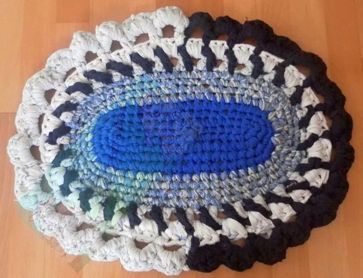 Churras y Merinas Manualidades: Alfombra trapillo ovalada con ...