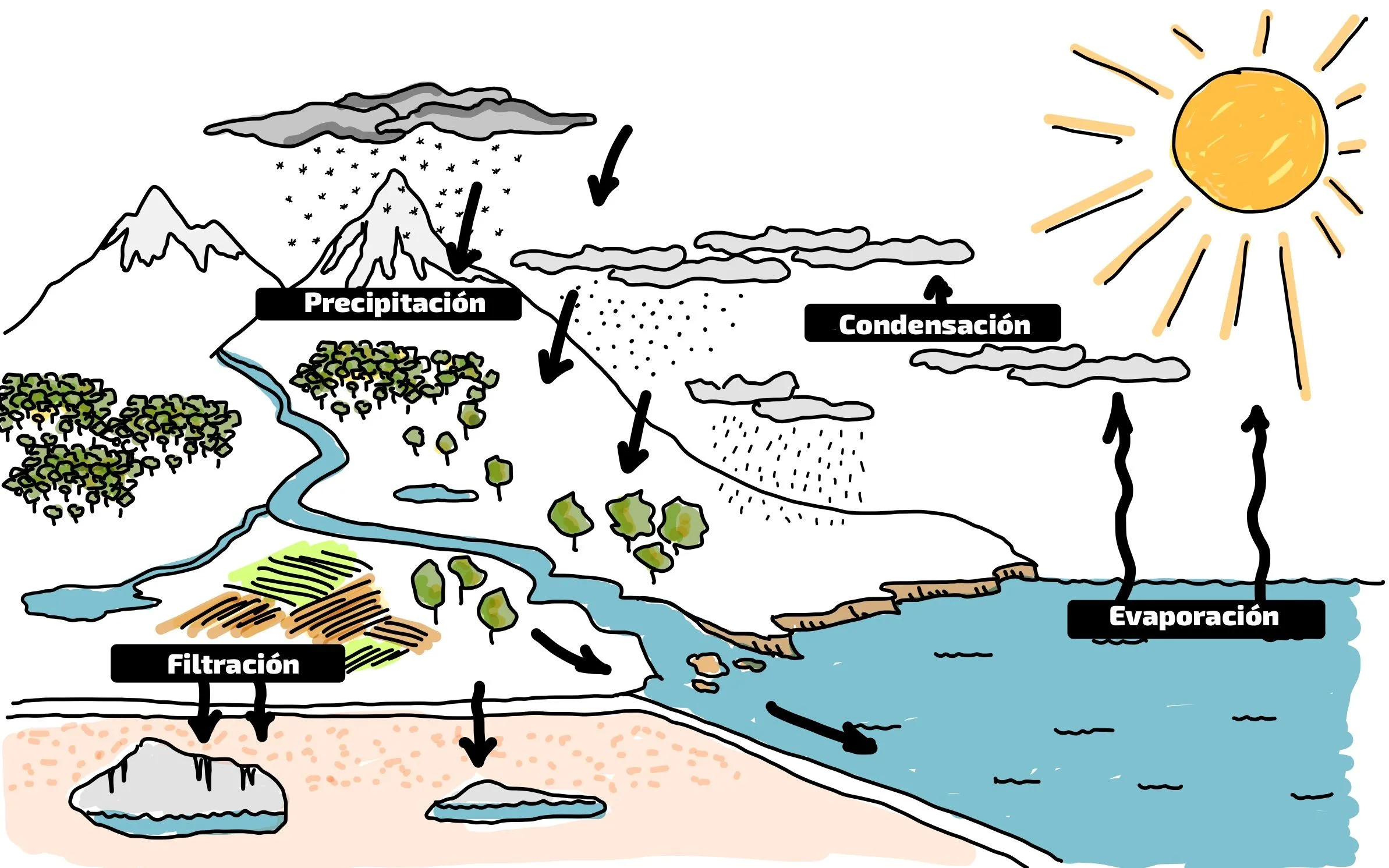 EL CICLO DEL AGUA | Aprende Geografía, Historia, Arte, TIC y metodología de  enseñanza-aprendizaje