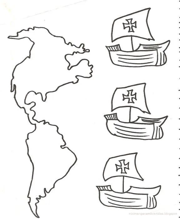 Ciclo Escolar: Las Tres Carabelas de Cristobal Colon -Para Colorear Ciclo Escolar: Las Tres Carabelas de Cristobal Colon -Para Colorear