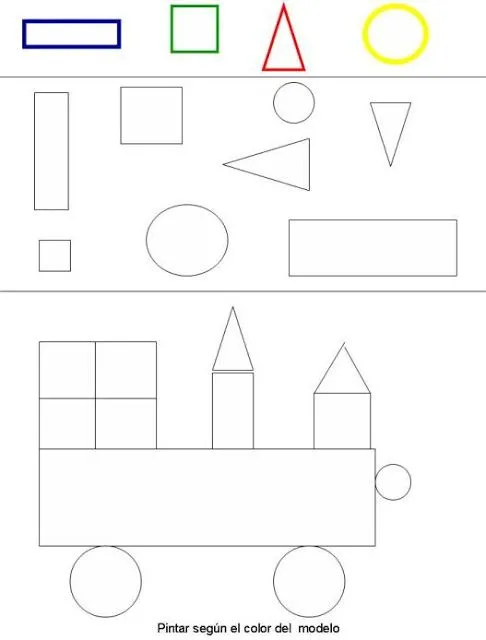 Ciclo Escolar: Figuras Geométricas -Dibujos para colorear