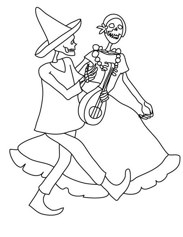Ciclo Escolar: El Dia de Muertos - Dibujos para Colorear. Ciclo Escolar: El Dia de Muertos - Dibujos para Colorear.