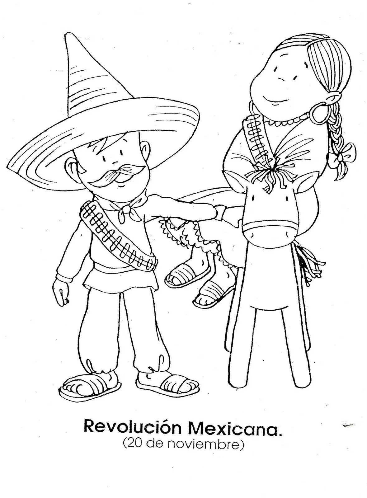 Ciclo Escolar: La Revolución Mexicana - Dibujos para Colorear