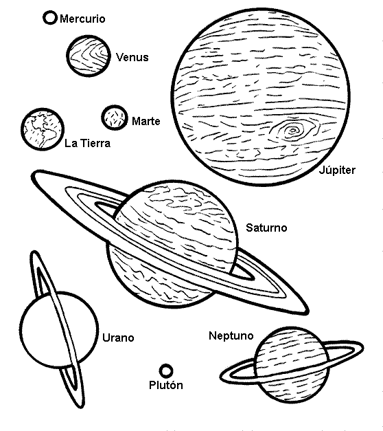 Ciclo Escolar: El Sistema Solar - Dibujos para colorear.