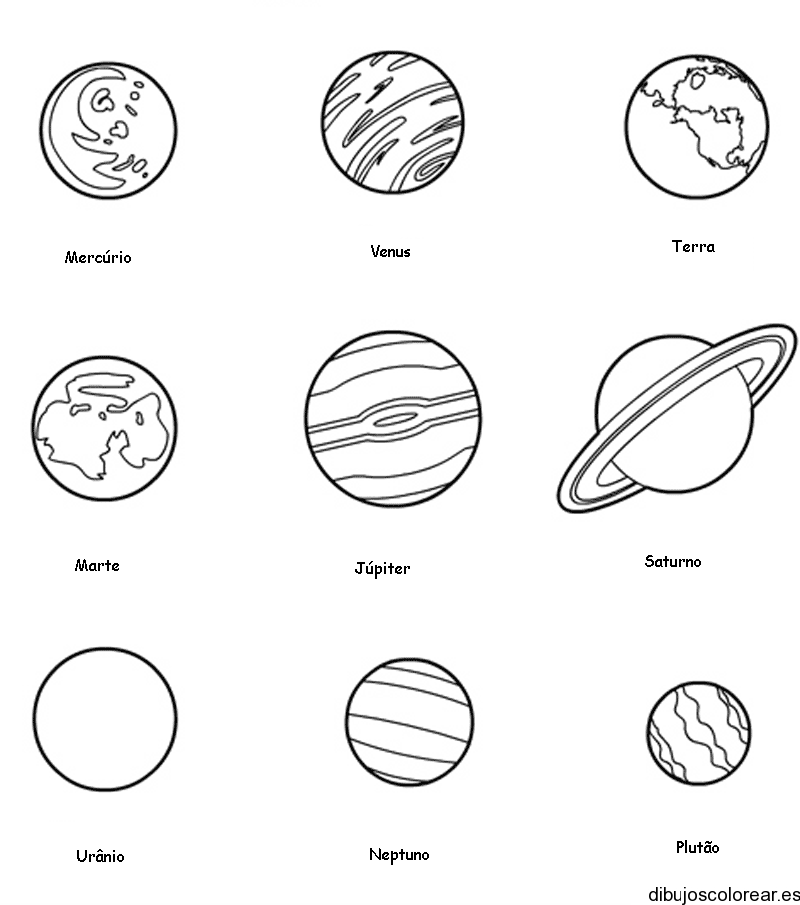 Ciclo Escolar: El Sistema Solar - Dibujos para colorear.