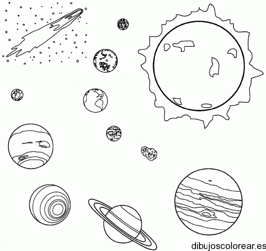 Ciclo Escolar: El Sistema Solar - Dibujos para colorear.