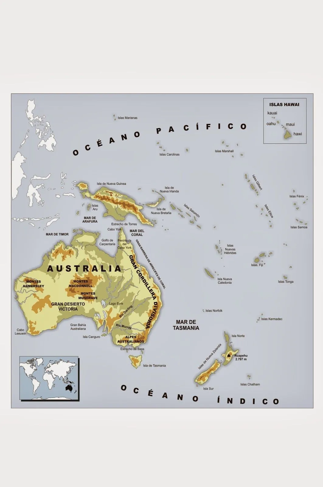 Ciencias Sociales IES Emilio Manzano.: Mapa Físico Oceanía Ciencias Sociales IES Emilio Manzano.: Mapa Físico Oceanía