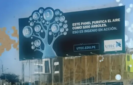 Científicos peruanos crean un cartel publicitario que descontamina ... Científicos peruanos crean un cartel publicitario que descontamina ...
