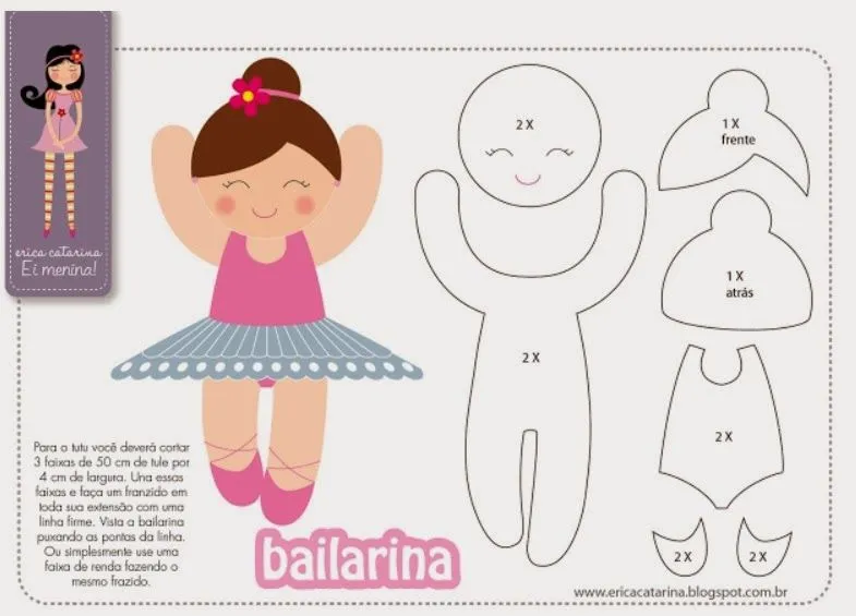 Ciertopelo Creaciones: Patrón de fieltro: Bailarina Ciertopelo Creaciones: Patrón de fieltro: Bailarina