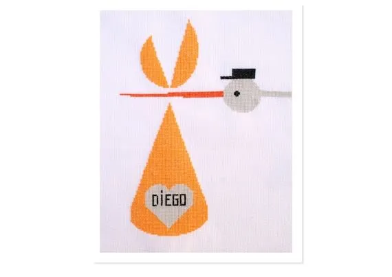 Cigüeña y bulto Bebé PATRÓN de punto de cruz por tateApe en Etsy Cigüeña y bulto Bebé PATRÓN de punto de cruz por tateApe en Etsy
