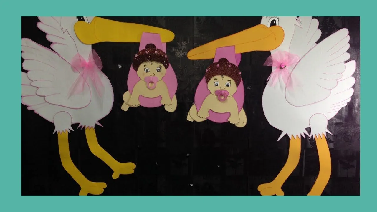 Cigüeña decoración principal para baby shower - YouTube Cigüeña decoración principal para baby shower - YouTube