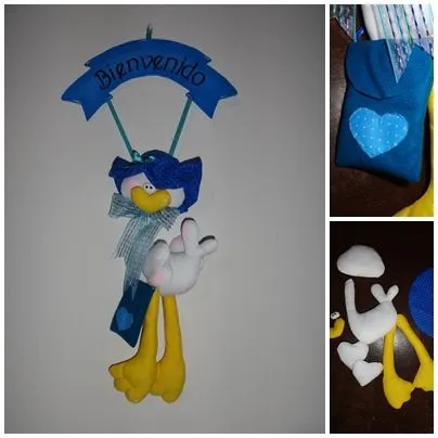 Cigüeña de tela para nacimiento | RECREAR - MANUALIDADES - ARTE Cigüeña de tela para nacimiento | RECREAR - MANUALIDADES - ARTE