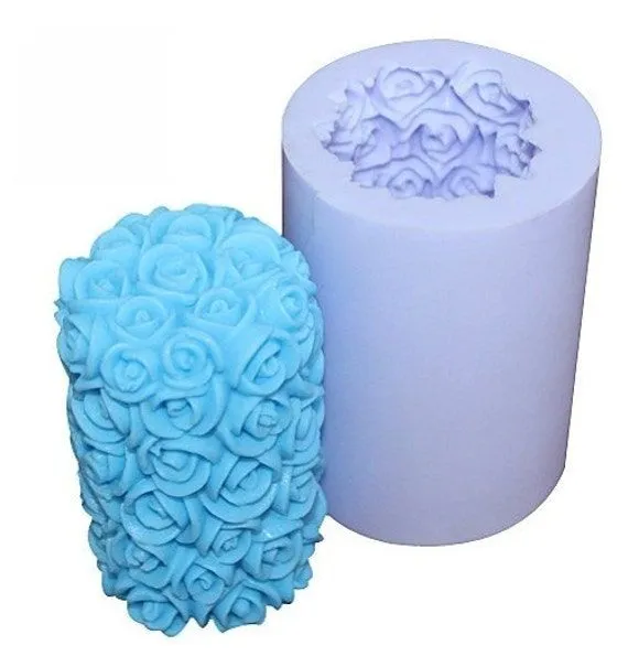 Medio cilindro Rose Flexible de silicona molde Vela por MoldHouse