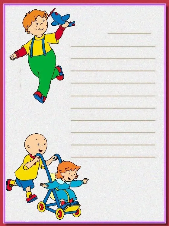 CILLOU CON SU HERMANITA Y SU AMIGO PAPEL DE CARTAS PARA IMPRIMIR ... CILLOU CON SU HERMANITA Y SU AMIGO PAPEL DE CARTAS PARA IMPRIMIR ...