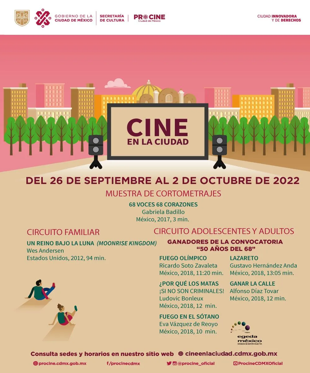 CINE EN LA CIUDAD: Cartelera del 26 de septiembre al 2 de octubre de 2022 CINE EN LA CIUDAD: Cartelera del 26 de septiembre al 2 de octubre de 2022