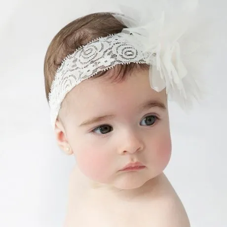 Cinta para el pelo para bebés o recién nacido. Encaje elástico ... Cinta para el pelo para bebés o recién nacido. Encaje elástico ...