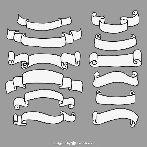 Cintas en blanco dibujadas a mano | Descargar Vectores gratis Cintas en blanco dibujadas a mano | Descargar Vectores gratis