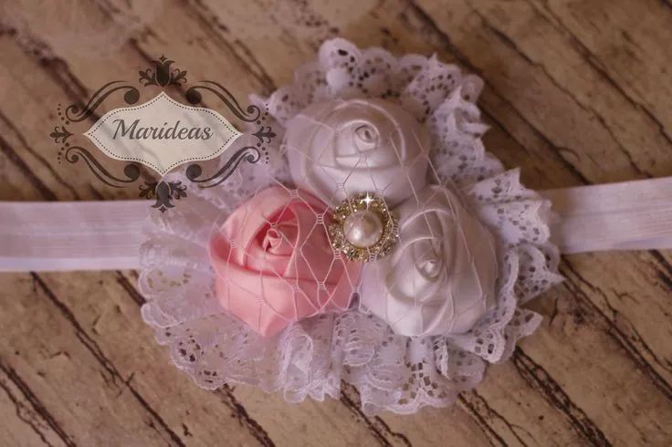 Cintillo Estilo Vintage Capullitos de Rosa en velo francés y ... Cintillo Estilo Vintage Capullitos de Rosa en velo francés y ...