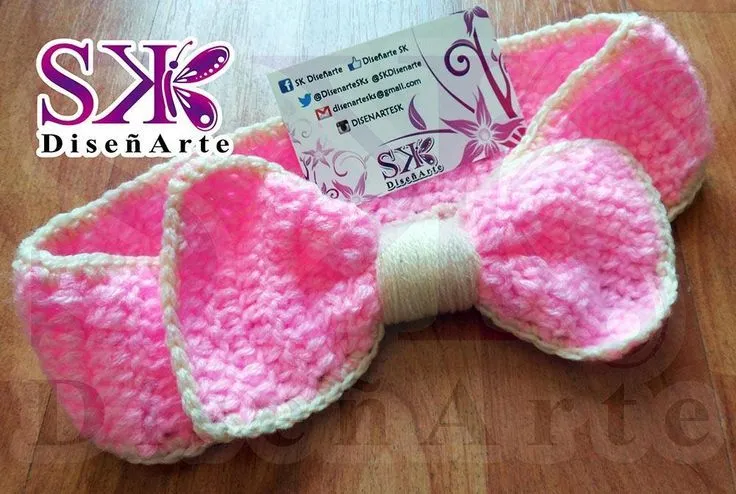 Cintillo lazo para niña hecho a mano a #crochet lindos colores ... Cintillo lazo para niña hecho a mano a #crochet lindos colores ...