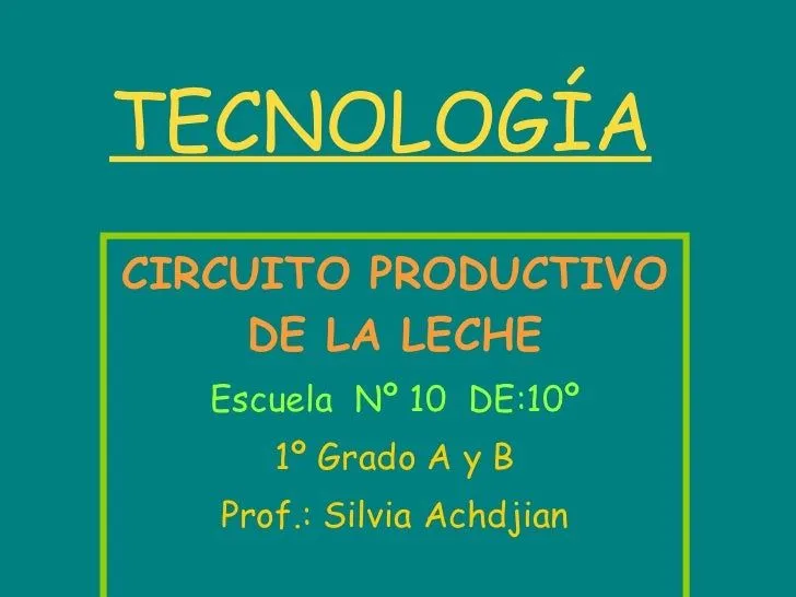 Circuito productivo de la leche