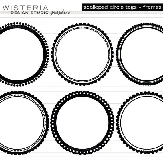 Círculo negro ondulado etiquetas/Marcos por WisteriaDesignStudio Círculo negro ondulado etiquetas/Marcos por WisteriaDesignStudio