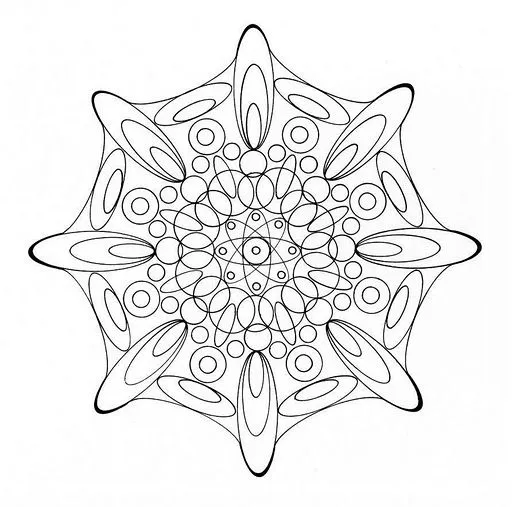 Mandalas Para Pintar: mandala con circulos ovalados Mandalas Para Pintar: mandala con circulos ovalados