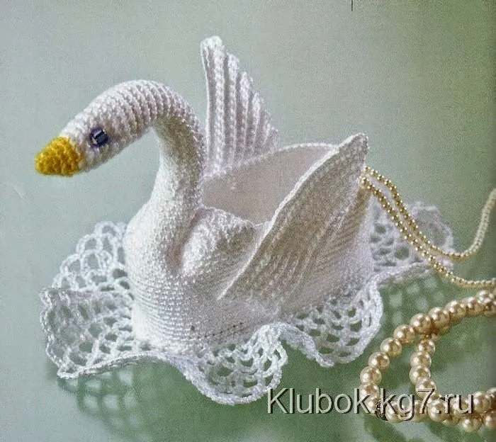 Cisne alhajero con base carpeta - con diagramas | Crochet y Dos agujas Cisne alhajero con base carpeta - con diagramas | Crochet y Dos agujas