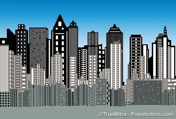Ciudad edificios fondo 3d | Descargar Vectores gratis Ciudad edificios fondo 3d | Descargar Vectores gratis