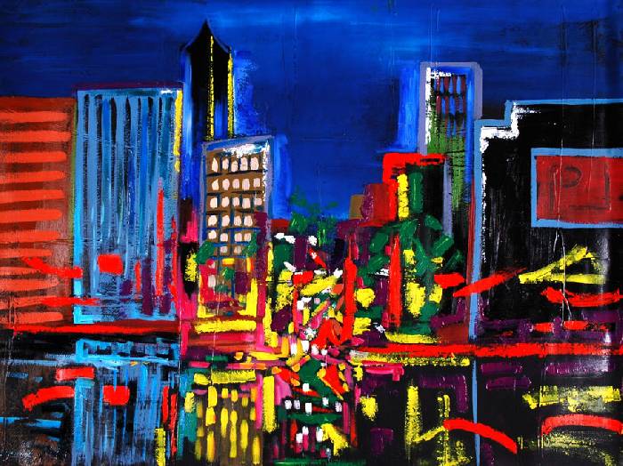 ciudad moderna nocturna HAMILTON SOTO ARANDO - Artelista.com