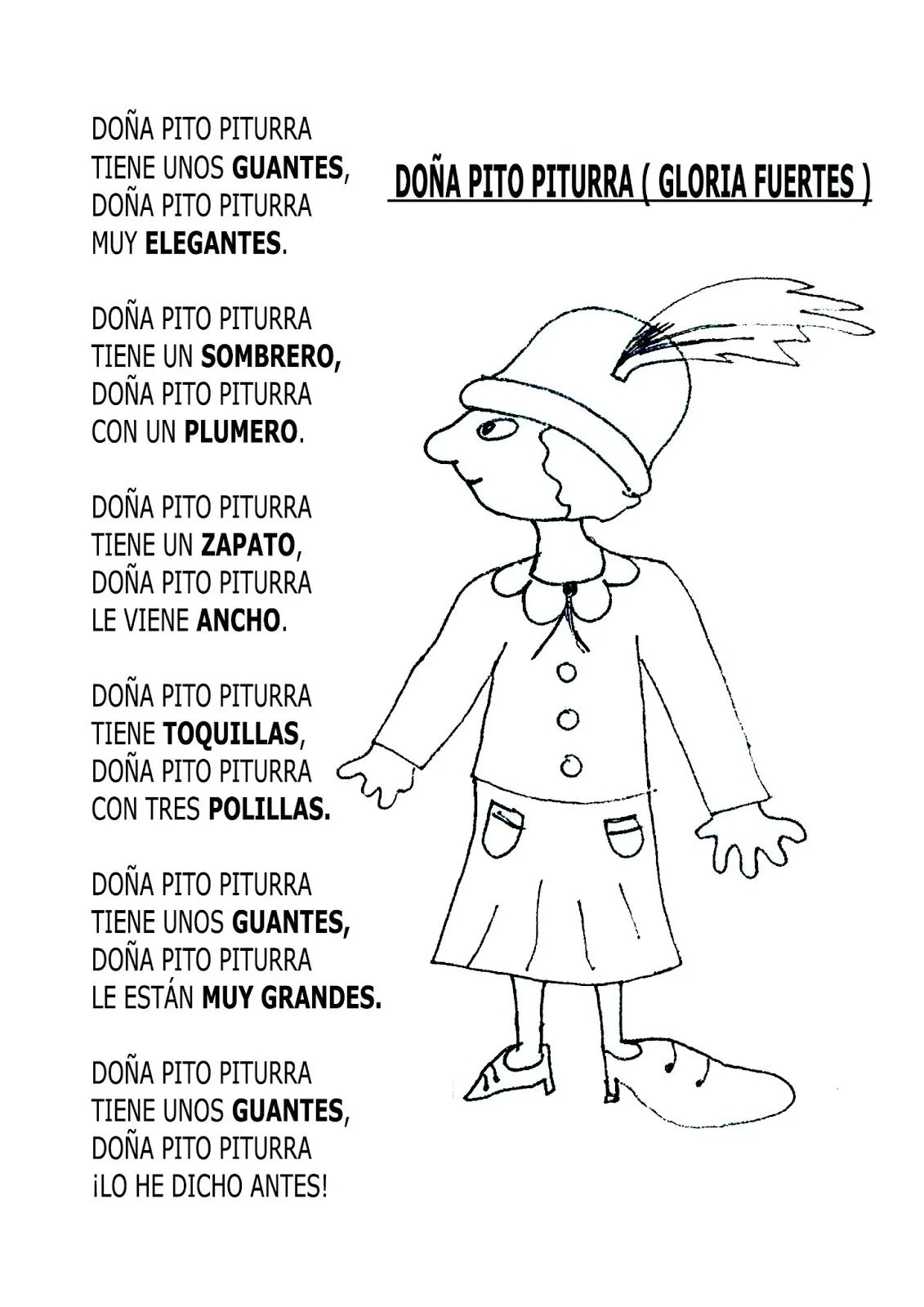 LA CLASE DE LUNA: DOÑA PITO PITURRA --- GLORIA FUERTES LA CLASE DE LUNA: DOÑA PITO PITURRA --- GLORIA FUERTES